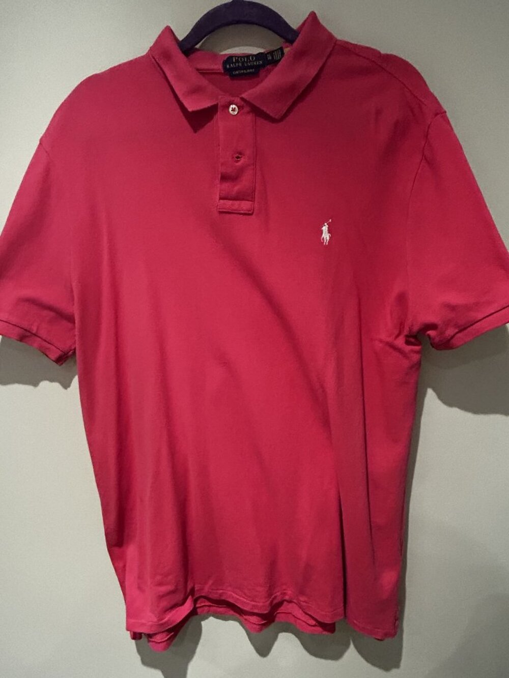 Polo Ralph Lauren Polo Shirt - Salmon Pink with White Polo Logo (XL)